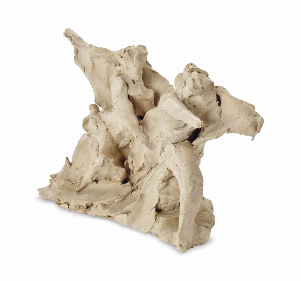 Artwork by Reuben Nakian, Nymph and Satyr, Made of terracotta