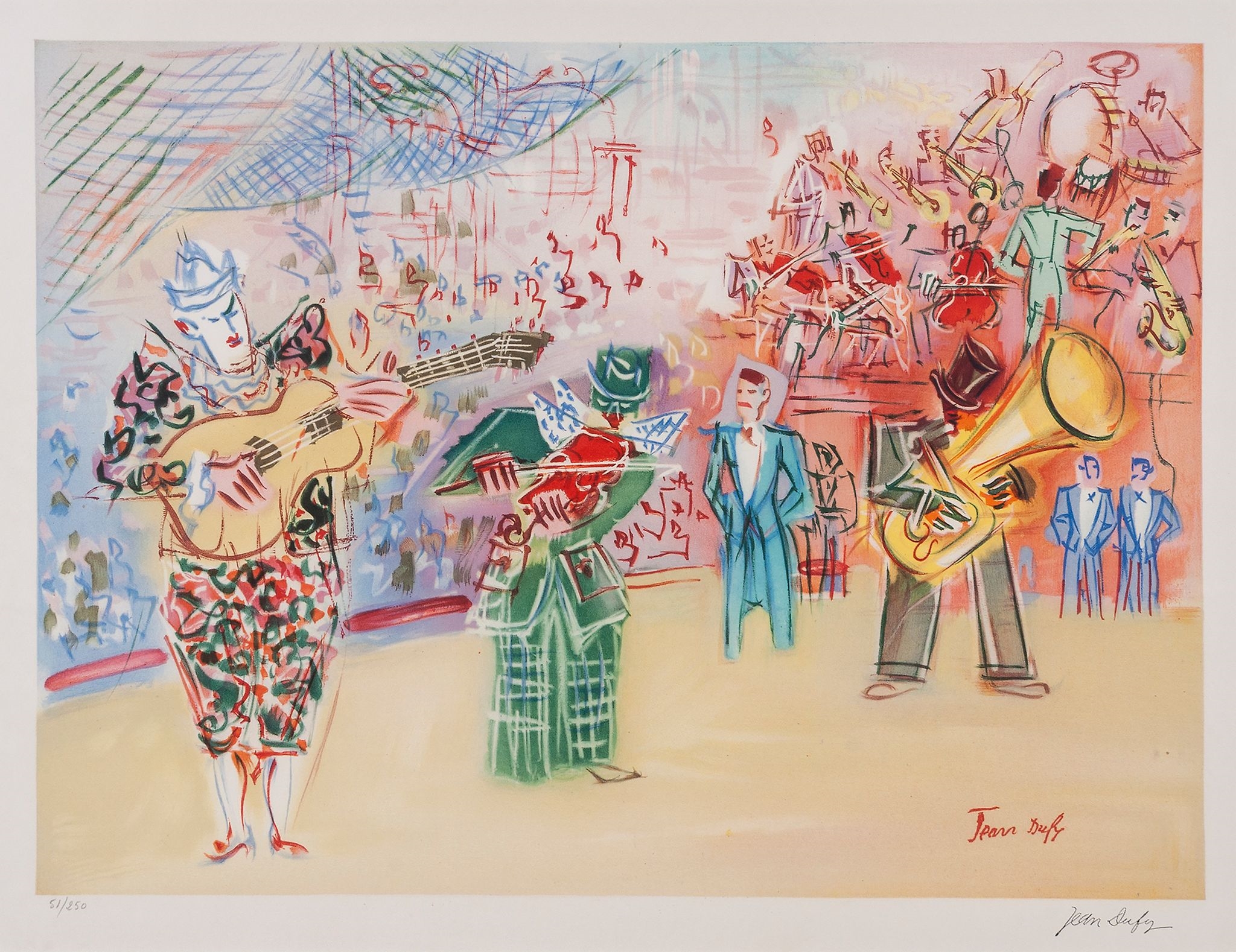 Jean Dufy The parade of the clown musicians, MutualArt