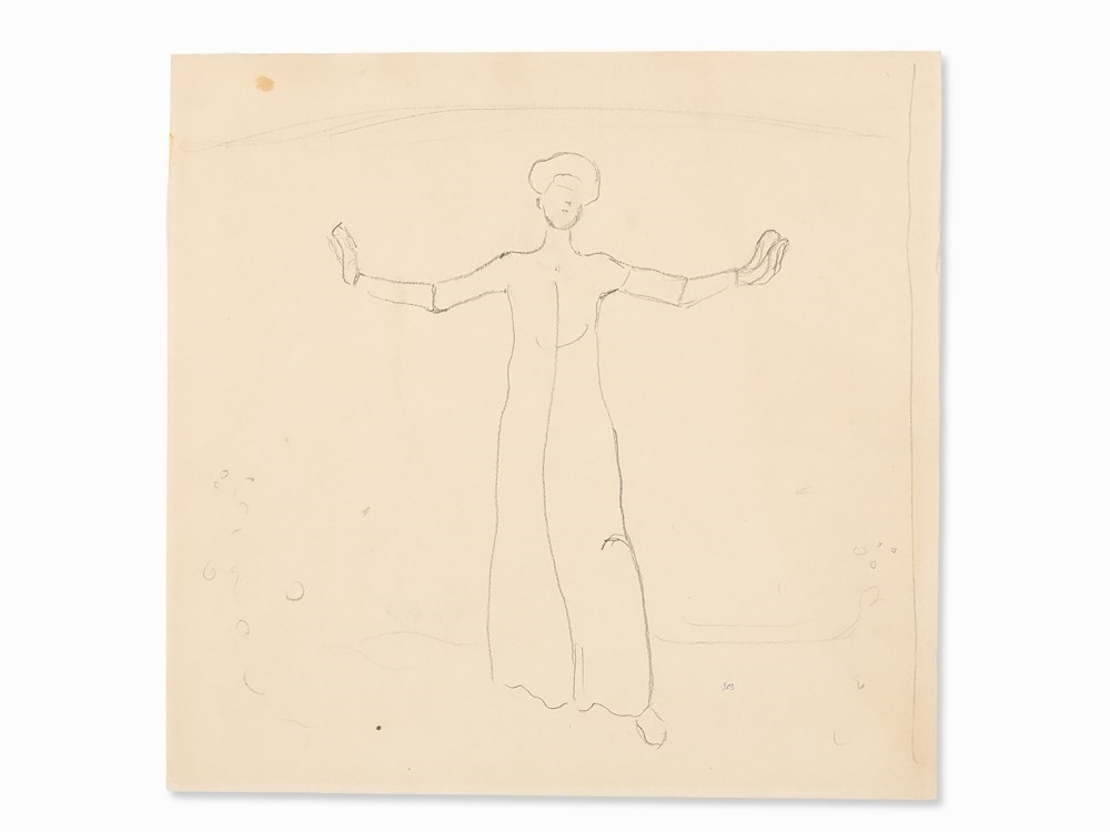Artwork by Ferdinand Hodler, Study for ‘Lied aus der Ferne’, Made of Pencil on paper