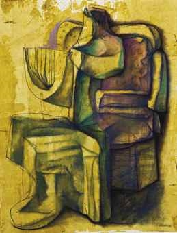 Angel with Harp by Morris Broderson, 1961