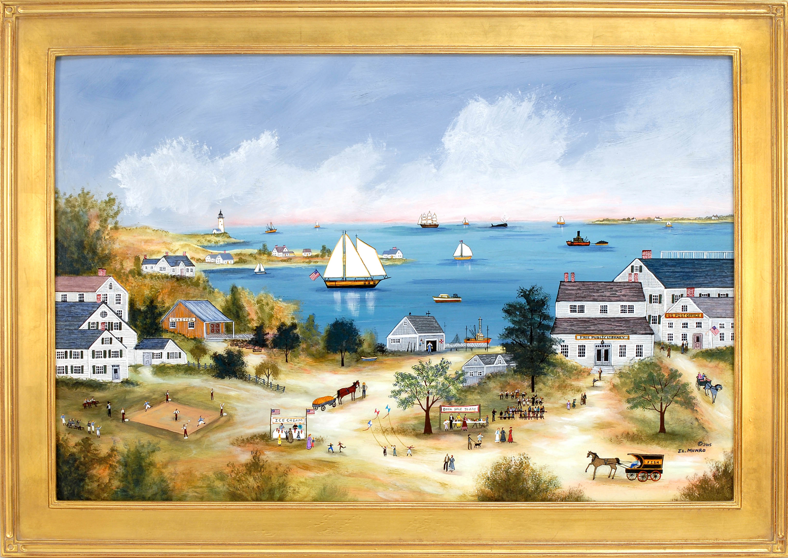 Artwork by Janet Munro, Summertime on Cape Cod, Made of Oil on masonite