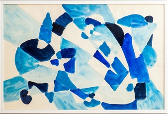 Untitled (Abstract in Blue) - Jacob Semiatin