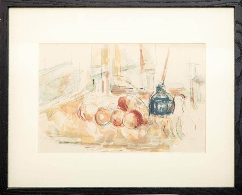 Artwork by Paul Cézanne, Pommes et Encrier, Made of Collotype in colors on wove paper
