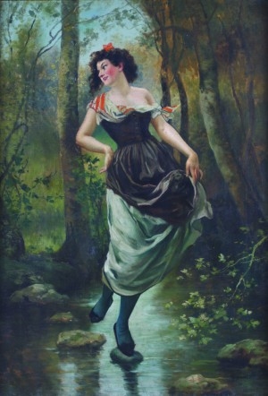 Toile Cadre William Dannat - "Margarette A. Jones", Reproduction Prête à Accrocher