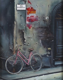 Street Scene with Bicycle - A. Surand