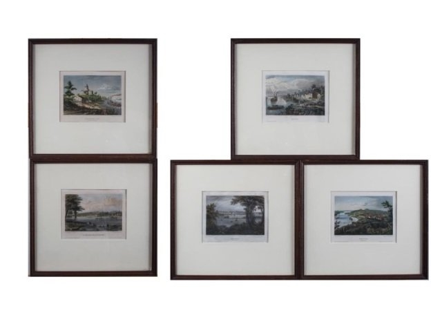 Artwork by Herrmann J. Meyer, 5 Works: Scenes of Missouri and Mississippi, Made of Hand colored engravings
