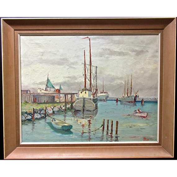 J. Rice | HARBOUR SCENE; HOME BY THE SEA; CLIPPER SHIP | MutualArt