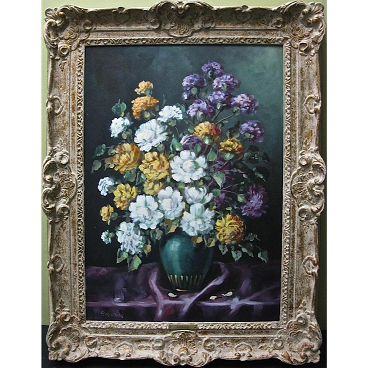 G. Hunther FLOWERS IN A TURQUOISE VASE MutualArt