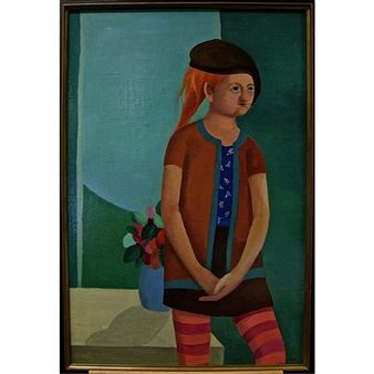 GIRL WITH STRIPED STOCKINGS - Louise Scott