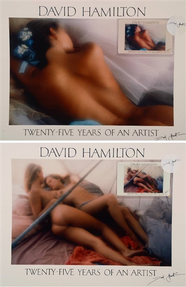 Convolute of 10 photographs with calling cards by David Hamilton