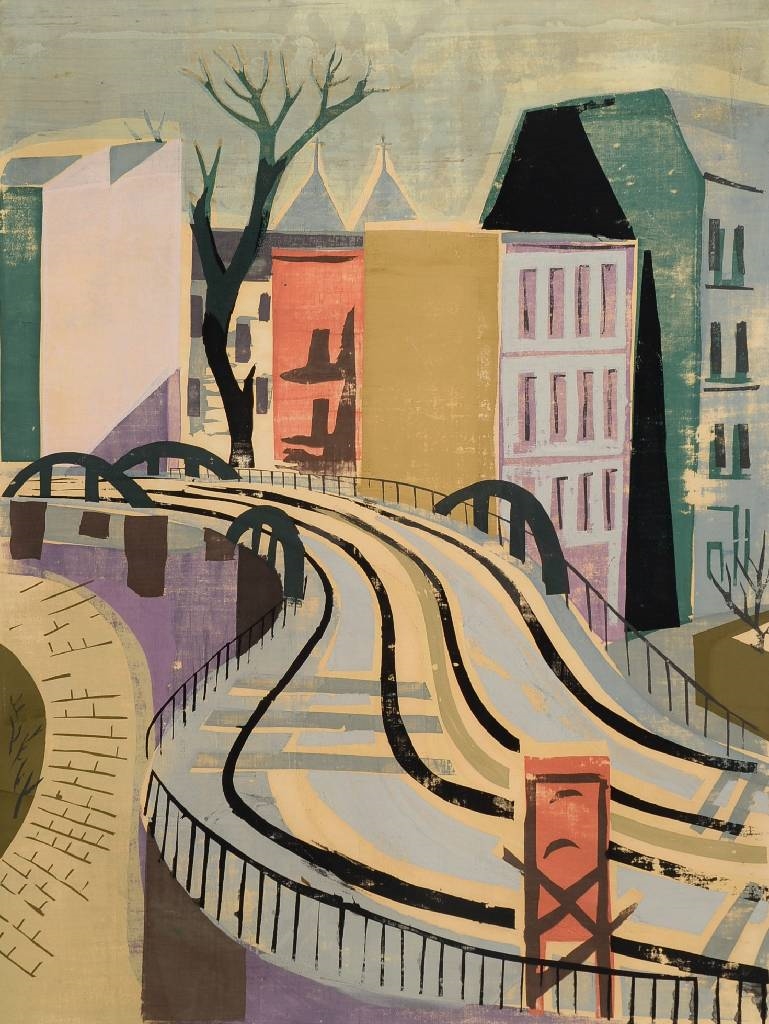 Artwork by Erhard Gross, Berlin high trajectory, Made of screenprint