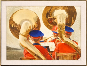 Red, White and Brass, Likely Depicting the Chatham Band - Everett William Sahrbeck