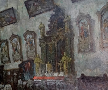 German Church Interior by Max Baumann