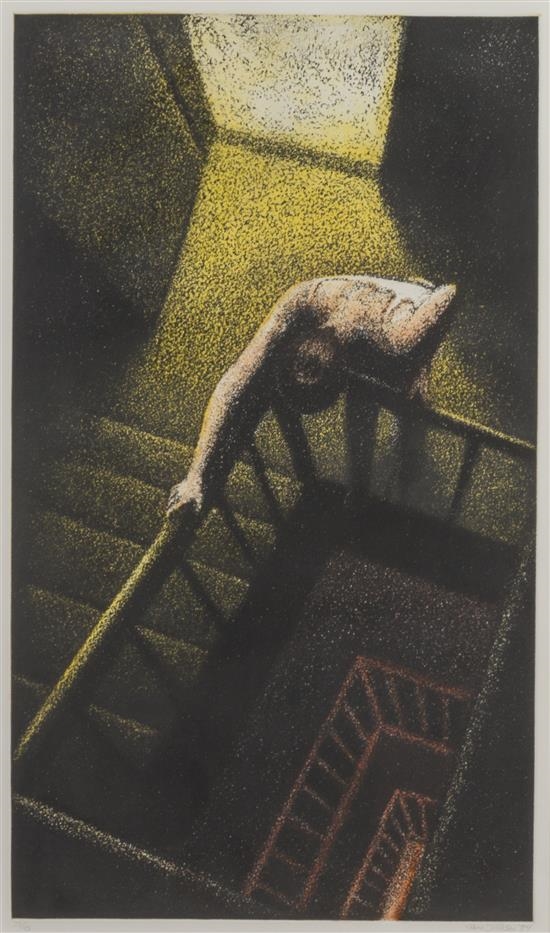 Artwork by Jane Dickson, Stairwell, Made of etching