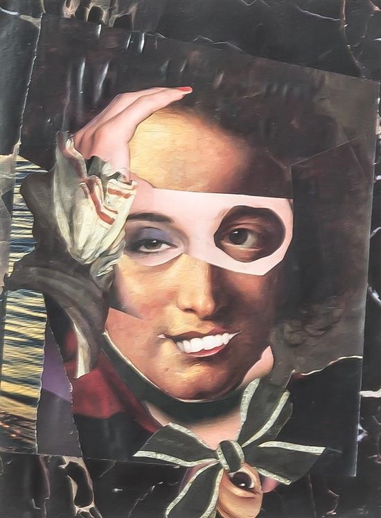 Artwork by James Faulkner, Portrait of Hannah Hoch, Made of collage