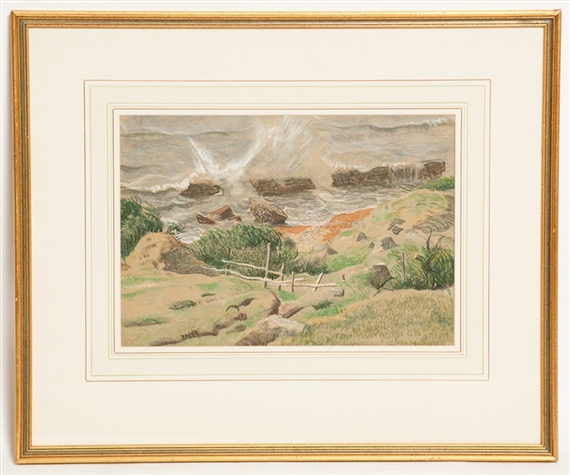 BREAKWATER AT STONEHAVEN and BREAKERS by John Bulloch Souter