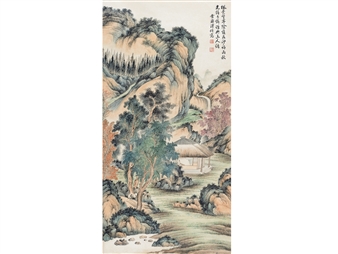 Landscape with Listening to the Spring - Fu Jin