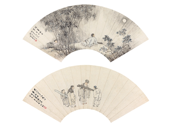 He Chong | Carrying music instrument under the moon | MutualArt