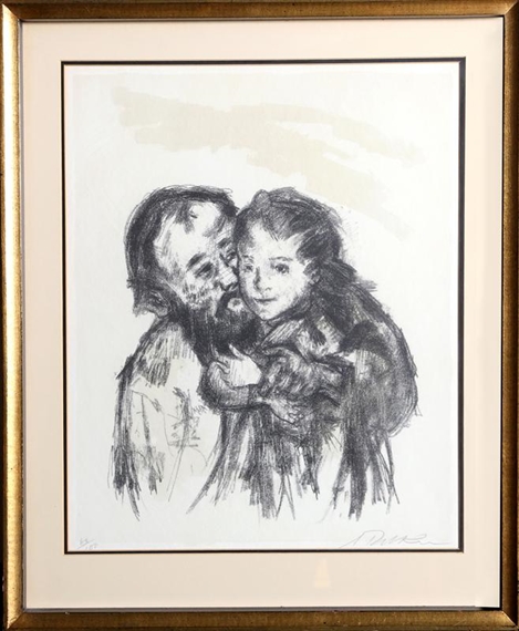 Grandfather and Granddaughter by Alexander Dobkin, 1960