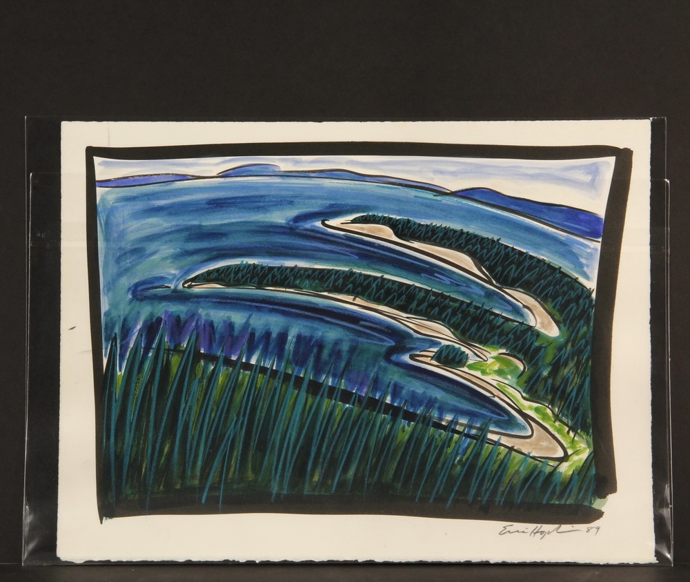 Eric Hopkins Maine Coastal Peninsula from the Air (1989) MutualArt