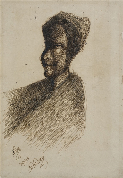 Rabindranath Tagore | Head (1939) | MutualArt