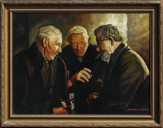 Conversation with Elderly Men Smoking, Old War Stories by Heinz Kramer-Hinte