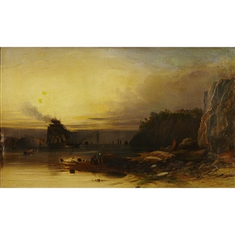 Rocky Shoreline at Dusk - William Nicoll Cresswell