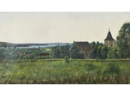 Artwork by Arvid Liljelund, Landscape, Made of oil