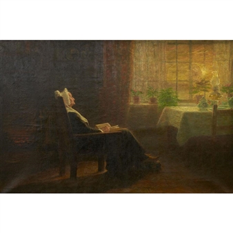 DUTCH WOMAN READING - John Wycliffe Lowes Forster