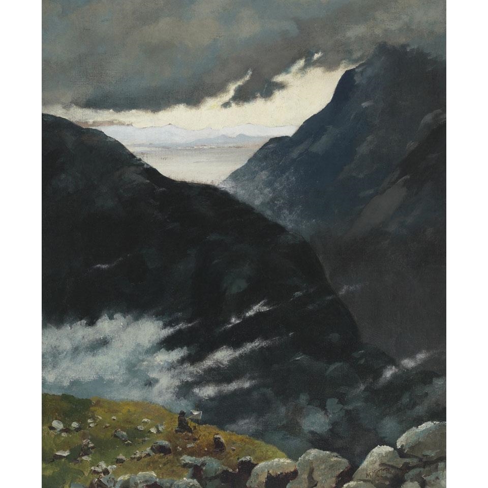 Marmaduke Matthews ARTIST SKETCHING IN THE ROCKY MOUNTAINS (1984) MutualArt