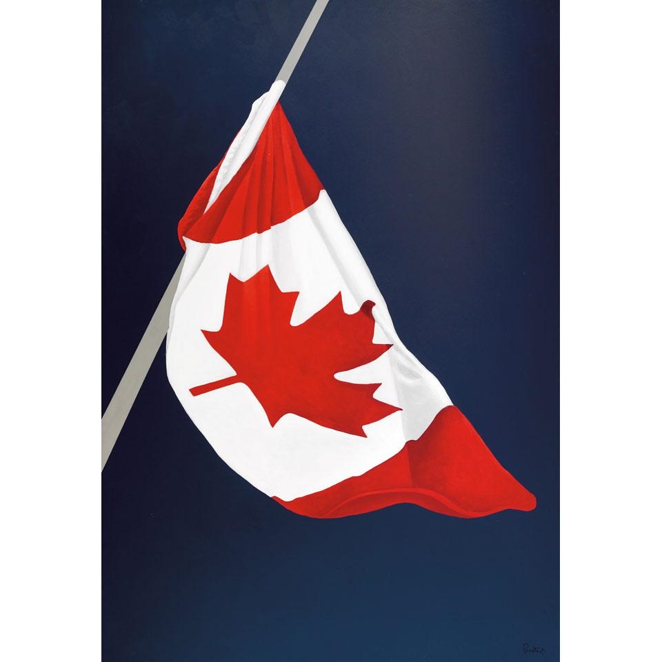 Artwork by Charles Pachter, The painted flag, Made of acrylic on canvas