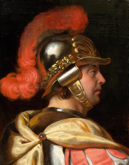 Utrecht School, 17th Century | Portrait of a man with a helmet in ...