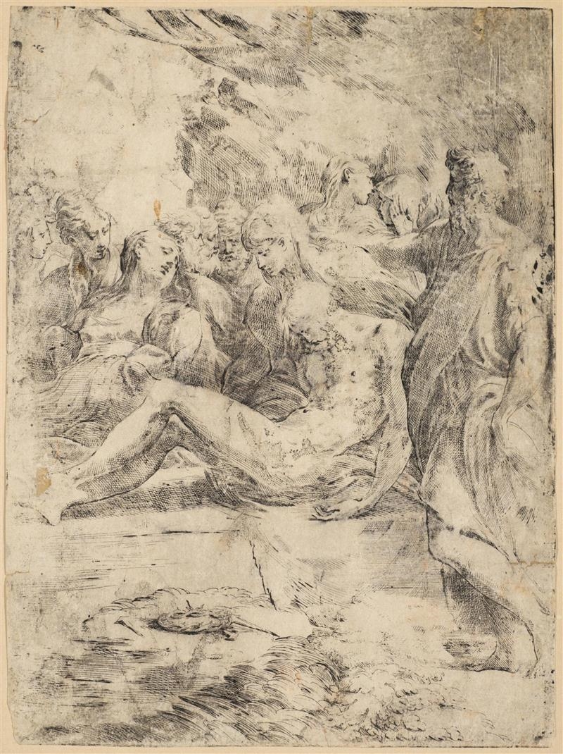 Artwork by Parmigianino, The Entombment, Made of Etching