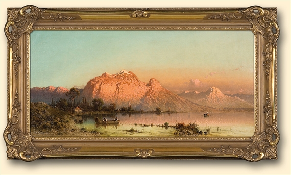 Sunset at Lago di Aronzo by Aleksander Piotr Swieszewski, circa 1880