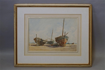 4 works; Avenue of Plane Trees, Vaison, Nr. Orange; A Souk at Fez; El Grao, Valencia; The Fig Tree, Martigues - Martin Hardie