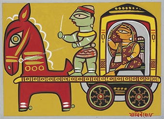 Untitled (Lady in Carriage) - Jamini Roy