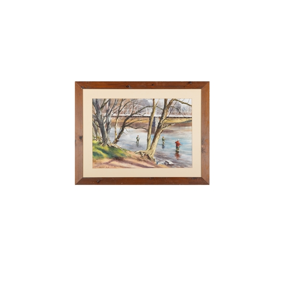 Lot - RANULPH (DE BAYEUX) BYE, Pennsylvania, 1916-2003, Old Stream., Watercolor on paper, 10