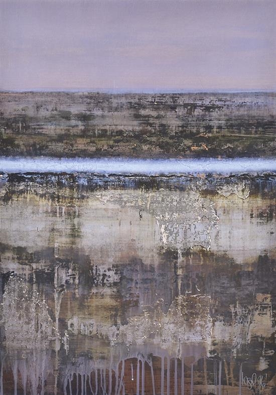 Artwork by Joanna Logue, Passage of Blue, Made of acrylic on board