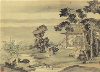 SCHOLAR'S GATHERING ON A SUMMER NIGHT - Chen Bi