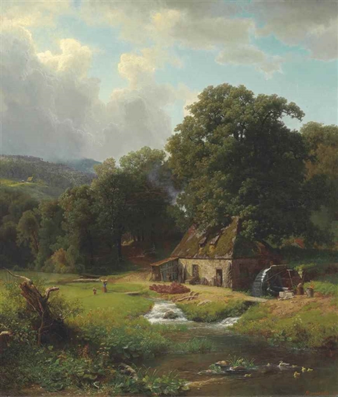 The Old Mill by Albert Bierstadt, 1855