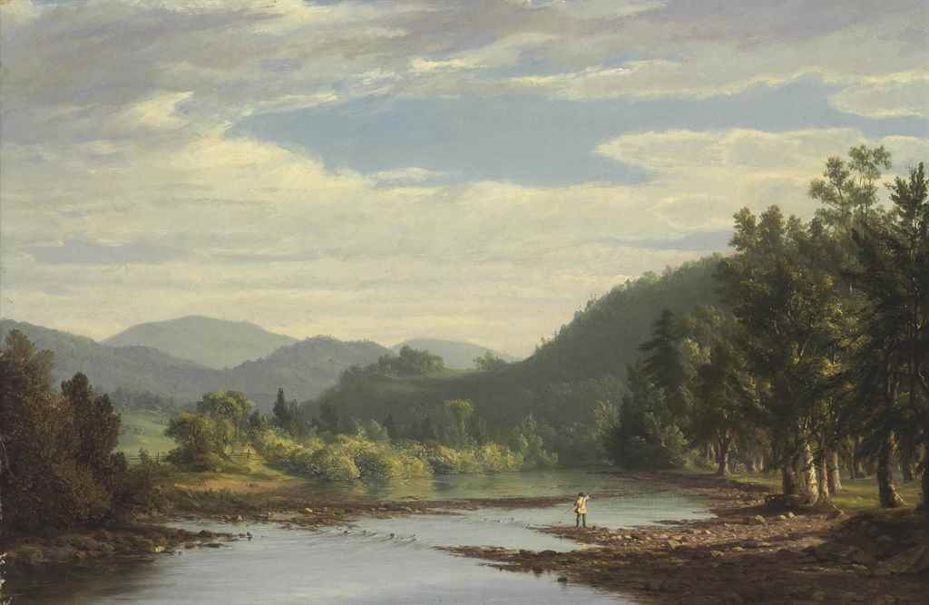 Artwork by Sanford Robinson Gifford, West Branch of the Delaware River, Made of oil on canvas