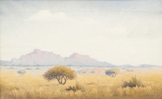 Landscape, Namibian Landscape with Distant Erongoberge by Johannes Blatt, 1920