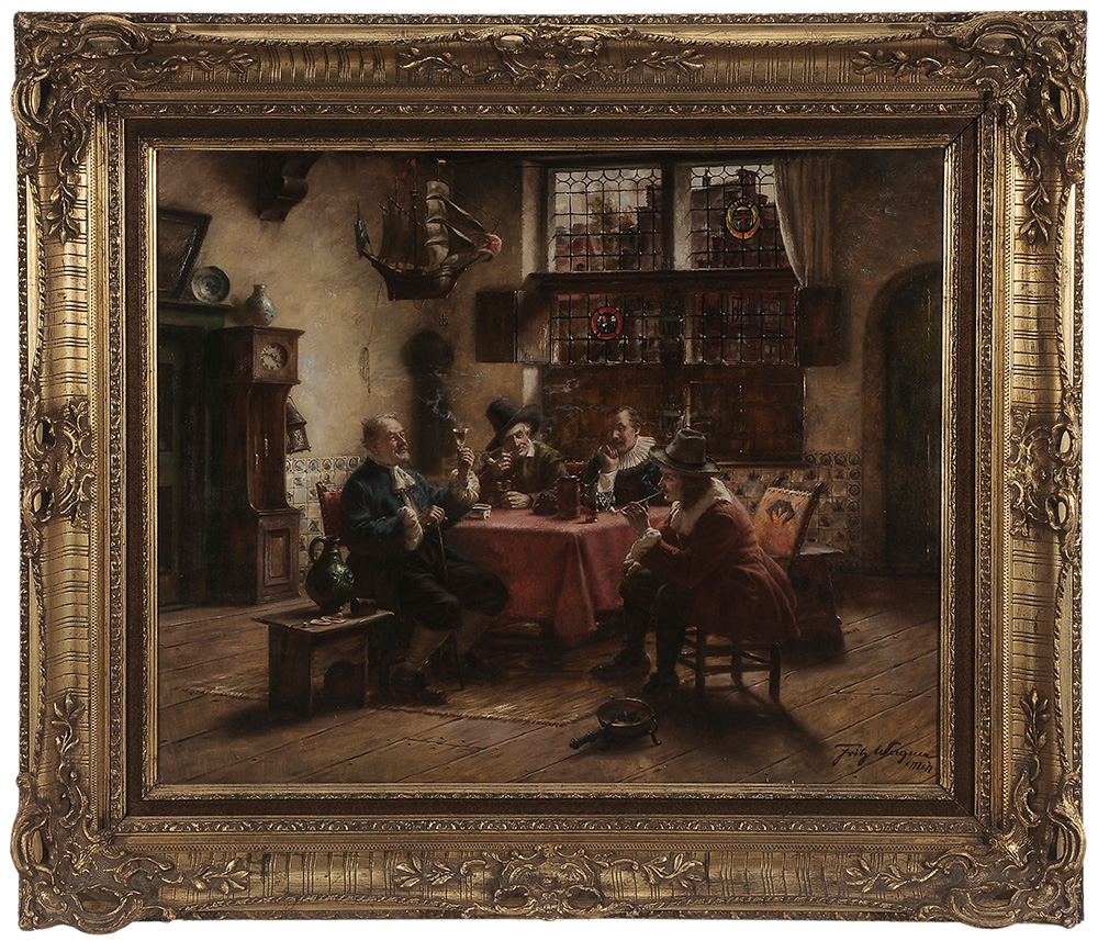 Wagner Fritz | Men Gathered Around a Tavern Table | MutualArt