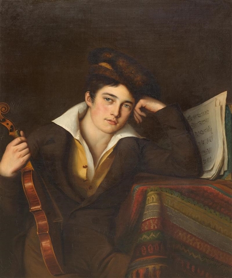 The fiddle player by Louis Aimé Grosclaude, 1819