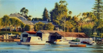 Summer on the Swan, Freshwater Bay Boatsheds - Greg Tothill