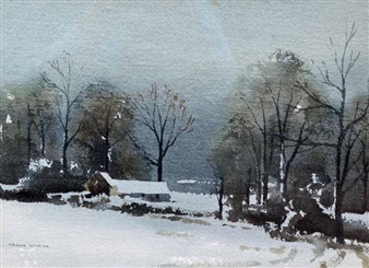 Chiswick on the Thames; Field in Surrey - Frank Wildenhahn