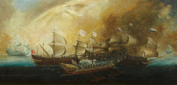 A Naval Battle by Bonaventura Peeters I