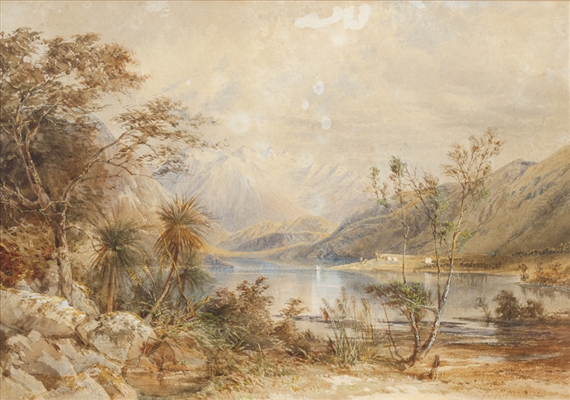 Mt Alta, Wanaka Lake, Otago, New Zealand by Nicolas Chevalier, circa 1866