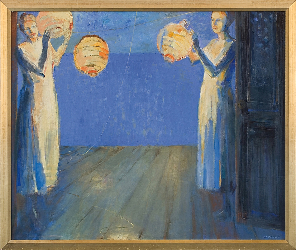 Women with lanterns by Michał Zaborowski