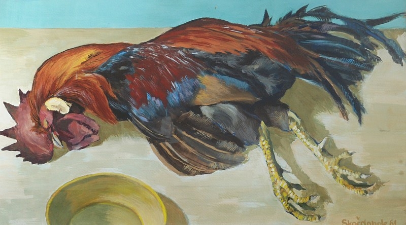 Artwork by Václav Skočdopole, Still-Life, Made of Tempera, white on cardboard